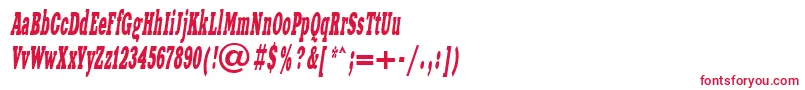 フォントXeniawesterncttItalic – 白い背景に赤い文字