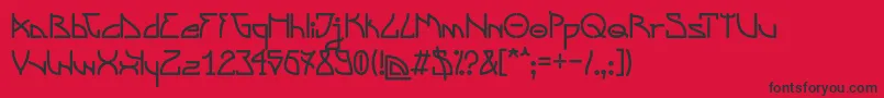 フォントSzwederowoTypeface – 赤い背景に黒い文字