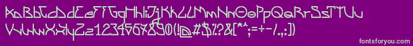 Fonte SzwederowoTypeface – fontes verdes em um fundo violeta
