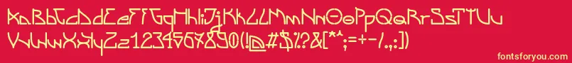 SzwederowoTypeface Font – Yellow Fonts on Red Background