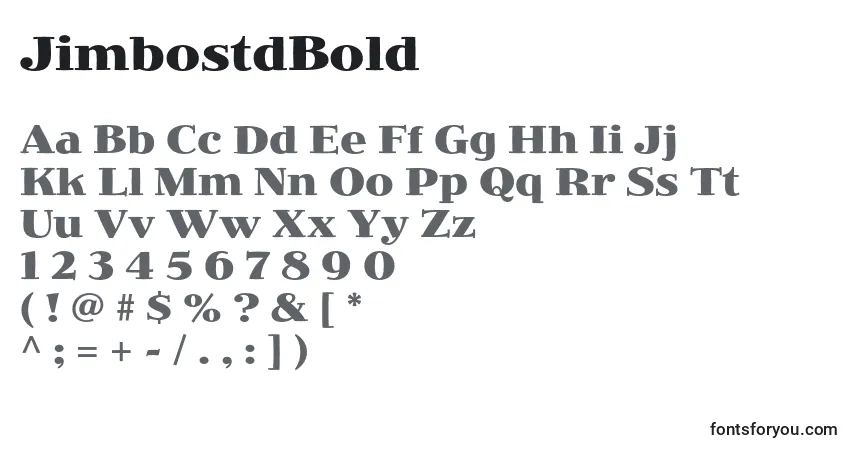 Police JimbostdBold - Alphabet, Chiffres, Caractères Spéciaux
