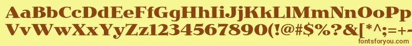 JimbostdBold Font – Brown Fonts on Yellow Background