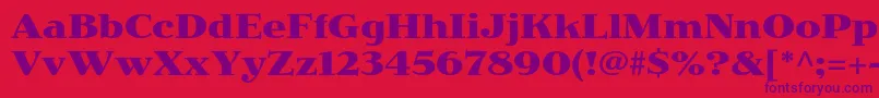 JimbostdBold Font – Purple Fonts on Red Background