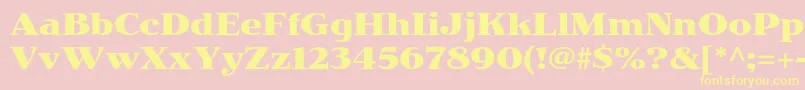 JimbostdBold-Schriftart – Gelbe Schriften auf rosa Hintergrund