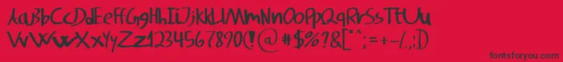 SvampensHandwriting Font – Black Fonts on Red Background