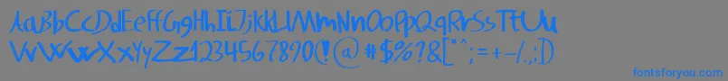 SvampensHandwriting Font – Blue Fonts on Gray Background