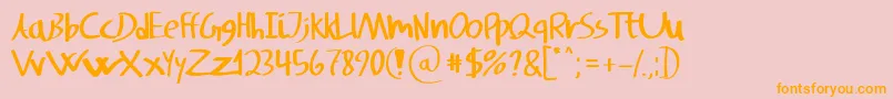 Czcionka SvampensHandwriting – pomarańczowe czcionki na różowym tle