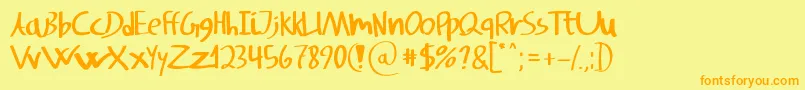 Lisätietoja SvampensHandwriting-fontista SvampensHandwriting-fontti – oranssit fontit keltaisella taustalla