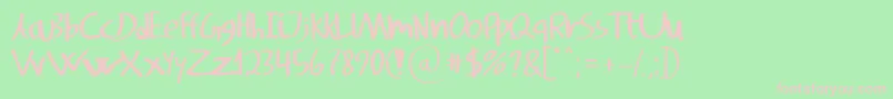 SvampensHandwriting Font – Pink Fonts on Green Background