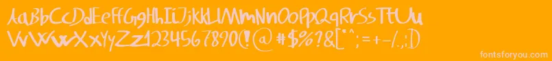 fuente SvampensHandwriting – Fuentes Rosadas Sobre Fondo Naranja