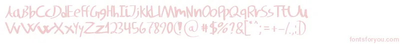 フォントSvampensHandwriting – ピンクのフォント