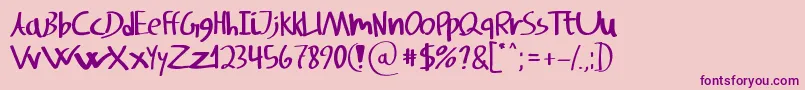 SvampensHandwriting Font – Purple Fonts on Pink Background