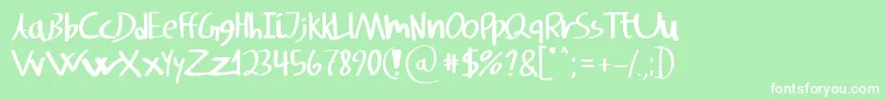 SvampensHandwriting Font – White Fonts on Green Background