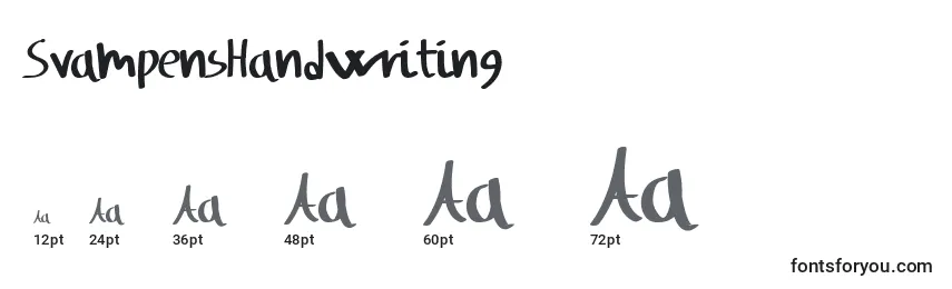 SvampensHandwriting Font Sizes