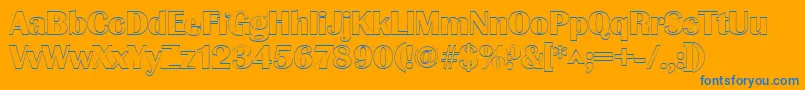 GrenobleoutlineRegular Font – Blue Fonts on Orange Background
