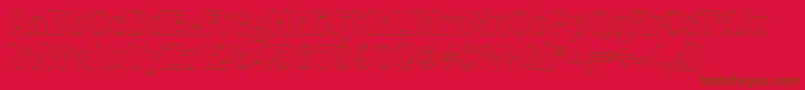 フォントGrenobleoutlineRegular – 赤い背景に茶色の文字