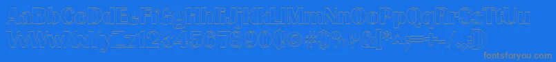 GrenobleoutlineRegular-Schriftart – Graue Schriften auf blauem Hintergrund