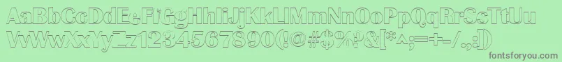 Czcionka GrenobleoutlineRegular – szare czcionki na zielonym tle