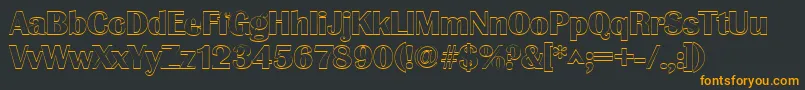 Czcionka GrenobleoutlineRegular – pomarańczowe czcionki na czarnym tle