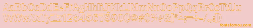 GrenobleoutlineRegular-Schriftart – Orangefarbene Schriften auf rosa Hintergrund