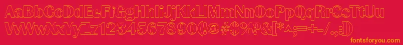 GrenobleoutlineRegular Font – Orange Fonts on Red Background