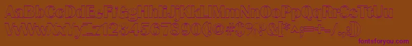 GrenobleoutlineRegular Font – Purple Fonts on Brown Background