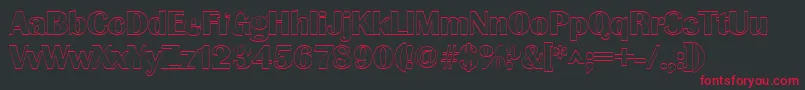 GrenobleoutlineRegular-Schriftart – Rote Schriften auf schwarzem Hintergrund