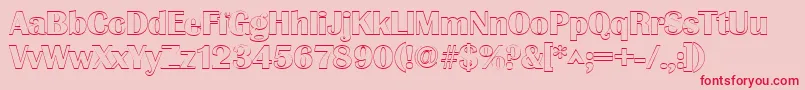 GrenobleoutlineRegular Font – Red Fonts on Pink Background