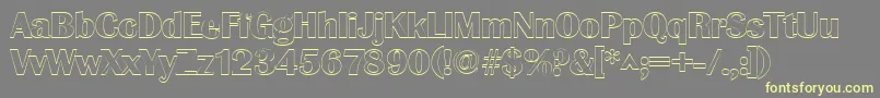 GrenobleoutlineRegular Font – Yellow Fonts on Gray Background