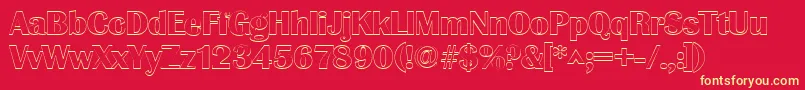 GrenobleoutlineRegular Font – Yellow Fonts on Red Background