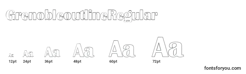Размеры шрифта GrenobleoutlineRegular