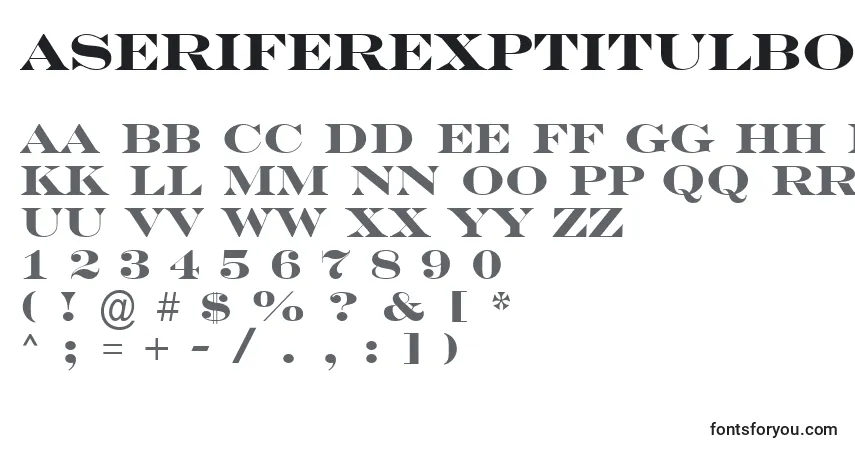 A fonte ASeriferexptitulBold – alfabeto, números, caracteres especiais
