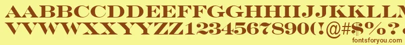 ASeriferexptitulBold Font – Brown Fonts on Yellow Background