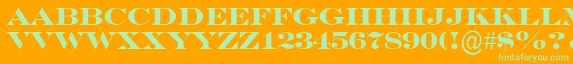 ASeriferexptitulBold-Schriftart – Grüne Schriften auf orangefarbenem Hintergrund