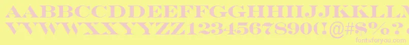 ASeriferexptitulBold Font – Pink Fonts on Yellow Background
