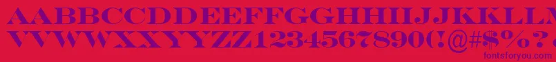 フォントASeriferexptitulBold – 赤い背景に紫のフォント