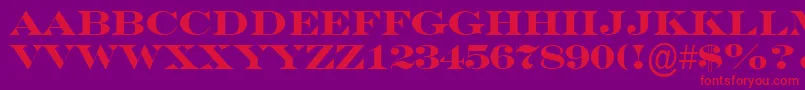 フォントASeriferexptitulBold – 紫の背景に赤い文字
