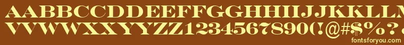 ASeriferexptitulBold-fontti – keltaiset fontit ruskealla taustalla