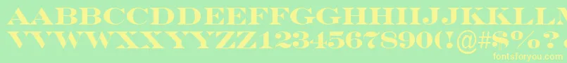 ASeriferexptitulBold-Schriftart – Gelbe Schriften auf grünem Hintergrund