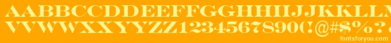 フォントASeriferexptitulBold – オレンジの背景に黄色の文字
