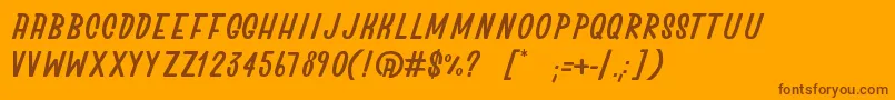 AmadaRegular-Schriftart – Braune Schriften auf orangefarbenem Hintergrund