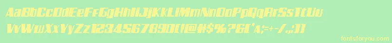 Galacticstormcondital Font – Yellow Fonts on Green Background