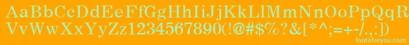 CoronaLt Font – Green Fonts on Orange Background