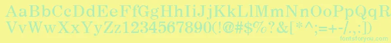 CoronaLt Font – Green Fonts on Yellow Background