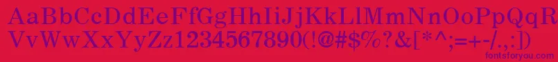 CoronaLt Font – Purple Fonts on Red Background