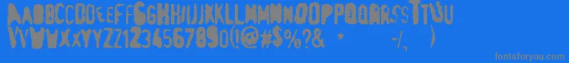 フォントPrintFuck151 – 青い背景に灰色の文字