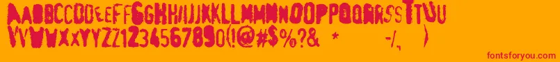フォントPrintFuck151 – オレンジの背景に赤い文字