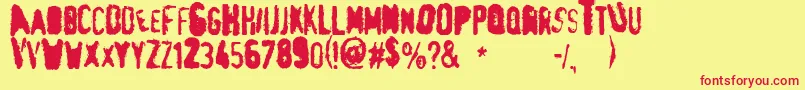 PrintFuck151 Font – Red Fonts on Yellow Background