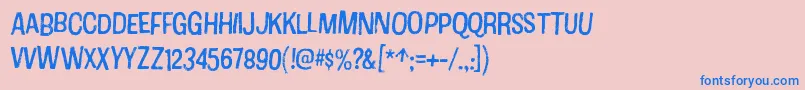 CottonRegular Font – Blue Fonts on Pink Background