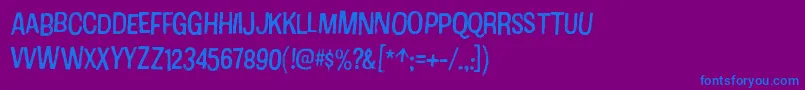 Czcionka CottonRegular – niebieskie czcionki na fioletowym tle